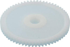 Made in USA - 32 Pitch, 2" Pitch Diam, 2-1/16" OD, 64 Tooth Spur Gear - 3/16" Face Width, 5/16" Bore Diam, 43/64" Hub Diam, 20° Pressure Angle, Acetal - Top Tool & Supply