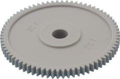 Made in USA - 32 Pitch, 2-1/4" Pitch Diam, 2-5/16" OD, 72 Tooth Spur Gear - 3/16" Face Width, 5/16" Bore Diam, 13/16" Hub Diam, 20° Pressure Angle, Acetal - Top Tool & Supply