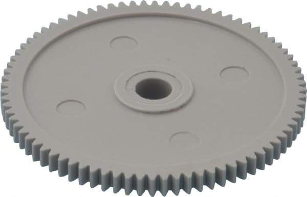 Made in USA - 32 Pitch, 2-1/2" Pitch Diam, 2-9/16" OD, 80 Tooth Spur Gear - 3/16" Face Width, 5/16" Bore Diam, 13/16" Hub Diam, 20° Pressure Angle, Acetal - Top Tool & Supply