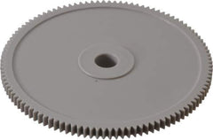 Made in USA - 48 Pitch, 2-1/4" Pitch Diam, 2.292" OD, 108 Tooth Spur Gear - 1/8" Face Width, 1/4" Bore Diam, 39/64" Hub Diam, 20° Pressure Angle, Acetal - Top Tool & Supply