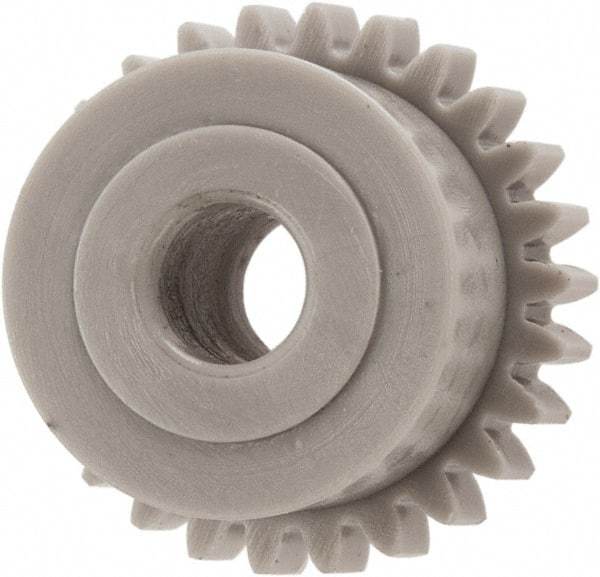 Made in USA - 48 Pitch, 0.542" Pitch Diam, 0.583" OD, 26 Tooth Spur Gear - 1/8" Face Width, 5/32" Bore Diam, 29/64" Hub Diam, 20° Pressure Angle, Acetal - Top Tool & Supply