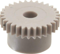 Made in USA - 48 Pitch, 5/8" Pitch Diam, 0.667" OD, 30 Tooth Spur Gear - 1/8" Face Width, 5/32" Bore Diam, 1/2" Hub Diam, 20° Pressure Angle, Acetal - Top Tool & Supply