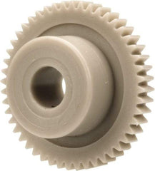 Made in USA - 48 Pitch, 1" Pitch Diam, 1.042" OD, 48 Tooth Spur Gear - 1/8" Face Width, 1/4" Bore Diam, 39/64" Hub Diam, 20° Pressure Angle, Acetal - Top Tool & Supply