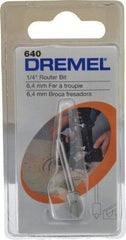 Dremel - 1/4" Diam, 1.2" Overall Length, High Speed Steel, V-Groove, Edge Profile Router Bit - 1/8" Shank Diam x 0.4" Shank Length, Uncoated - Top Tool & Supply