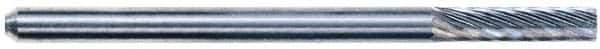 M.A. Ford - 1/8" Cut Diam, 1/8" Shank Diam, Taper Head Single Cut Burr - Carbide, Radius End, 1/2" LOC, 3" OAL - Top Tool & Supply