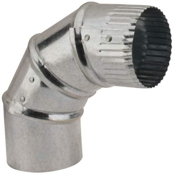 Made in USA - 3" ID Galvanized Duct Round Adjustable Elbow - Standard Gage, 30 Piece - Top Tool & Supply