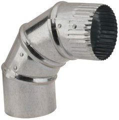 Made in USA - 3" ID Galvanized Duct Round Adjustable Elbow - Standard Gage, 30 Piece - Top Tool & Supply