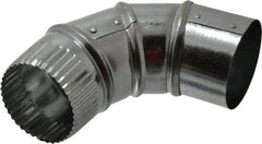 Made in USA - 3" ID Galvanized Duct Round Adjustable Elbow - 26 Gage, 30 Piece - Top Tool & Supply