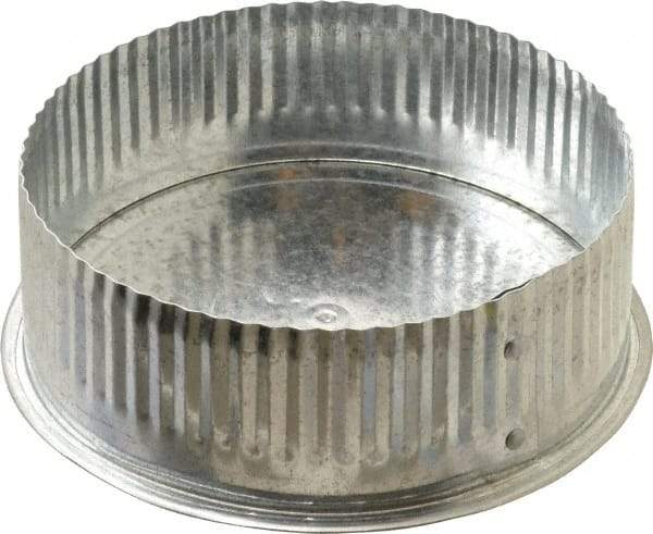 Made in USA - 6" ID Galvanized Duct Tee Cover with Crimp - Standard Gage, 30 Piece - Top Tool & Supply