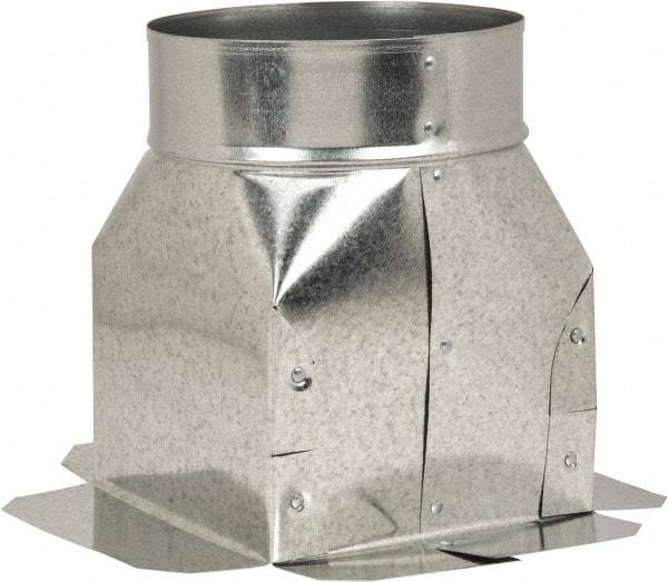 Made in USA - 6" ID Galvanized Duct Top Ceiling Box - 8" Long x 8" Wide, Standard Gage, 20 Piece - Top Tool & Supply