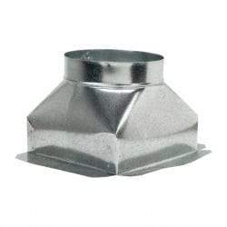 Made in USA - 8" ID Galvanized Duct Top Ceiling Box - 10" Long x 10" Wide x 7-3/4" High, Standard Gage, 12 Piece - Top Tool & Supply