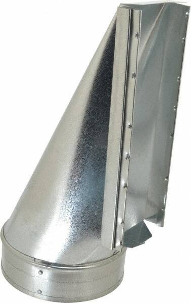 Made in USA - 6" ID Galvanized Duct End Stack Boot - 3-1/4" Long x 10" Wide, Standard Gage, 25 Piece - Top Tool & Supply