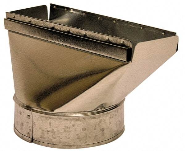 Made in USA - 6" ID Galvanized Duct Straight Stack Boot - 12" Long x 2-1/4" Wide, Standard Gage, 20 Piece - Top Tool & Supply