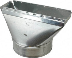 Made in USA - 6" ID Galvanized Duct Straight Stack Boot - 10" Long x 3-1/4" Wide, Standard Gage, 25 Piece - Top Tool & Supply