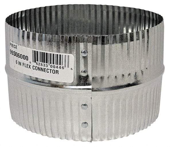 Made in USA - 8" ID Galvanized Duct Flex Connector - Standard Gage, 30 Piece - Top Tool & Supply