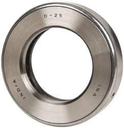 INA Bearing - 2" Inside x 3-11/32" Outside Diam, 13/16" Thick, Steel Ball Thrust Bearing - 29,000 Lbs. Static Capacity, 10,800 Max Pressure x Velocity - Top Tool & Supply