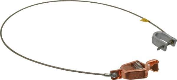 Hubbell Workplace - 19 AWG, 3 Ft., Alligator Clip, C-Clamp, Grounding Cable with Clamps - Noninsulated, Federal Specification A-A-59466-010 - Top Tool & Supply