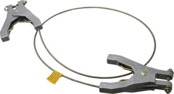 Hubbell Workplace - 19 AWG, 3 Ft., Hand Clamp, Grounding Cable with Clamps - Noninsulated, Includes 2 Hand Clamps - Top Tool & Supply