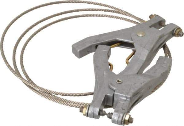 Hubbell Workplace - 19 AWG, 5 Ft., Hand Clamp, Grounding Cable with Clamps - Noninsulated, Includes 2 Hand Clamps - Top Tool & Supply