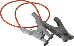 Hubbell Workplace - 19 AWG, 3 Ft., Hand Clamp, Grounding Cable with Clamps - Orange, Includes 2 Hand Clamps - Top Tool & Supply