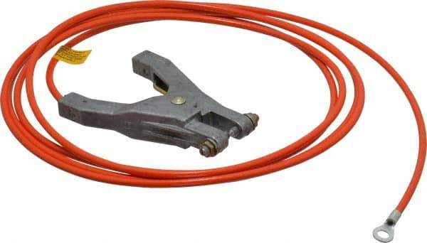 Hubbell Workplace - 19 AWG, 10 Ft., Hand Clamp, Terminal, Grounding Cable with Clamps - Orange - Top Tool & Supply