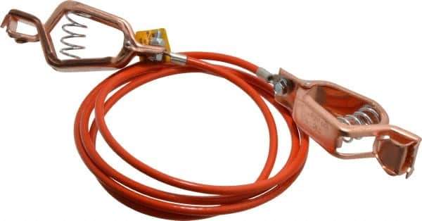 Hubbell Workplace - 19 AWG, 5 Ft., Alligator Clip, Grounding Cable with Clamps - Orange, Includes 2 Alligator Clips, Federal Specification A-A-59466-010 - Top Tool & Supply