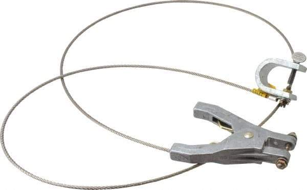 Hubbell Workplace - 19 AWG, 5 Ft., C-Clamp, Hand Clamp, Grounding Cable with Clamps - Noninsulated - Top Tool & Supply