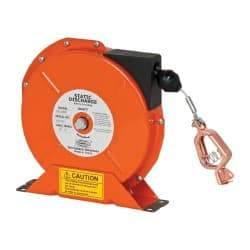 Hubbell Workplace - 1/8 Inch x 50 Ft. Stranded Cable Grounding Reel - Spring Driven Reel - Top Tool & Supply