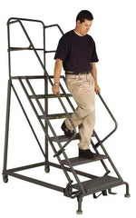 TRI-ARC - 130" 10 Step Ladder - Slope Ladder, 450 Lb Capacity, 100" Platform Height, 34" Base Width x 99" Depth, Perforated Tread - Top Tool & Supply