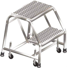 Ballymore - 20" 2 Step Ladder - Rolling Safety Ladder, 300 Lb Capacity, 20" Platform Height, 20" Base Width x 19" Depth, Grip Strut - Top Tool & Supply