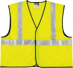 MCR Safety - Size 4XL High Visibility Lime Solid General Purpose Vest - 28.4" Chest, ANSI 107-2015, Hook & Loop Closure, 3 Pockets, Polyester - Top Tool & Supply