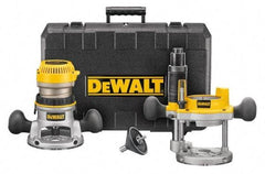 DeWALT - 1.75 hp, 24,500 RPM, Fixed Plunge Combination Router Kit - 11 Amps, 1/4 and 1/2 Inch Collet - Top Tool & Supply