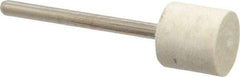 Value Collection - 1/2" Diam, 1/8" Shank Diam, Cylinder Shaped Mounted Bob - Hard Density, 1/2" Head Length, Wool Felt - Top Tool & Supply