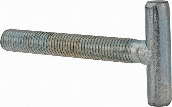 Gibraltar - 1/4-28, 1-1/2" Thread Length, Zinc Plated, Steel T Strap Bolt - 2" Length Under Head, Grade 5, 1" Head Width x 1/4" Head Height - Top Tool & Supply