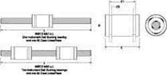 Thomson Industries - 3/16" ID, Two Linear Bearing Instrument Set - 3/8" Overall Height, 4" Overall Width, 3/8" OD - Top Tool & Supply