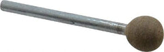 Cratex - 3/8" Head Diam, B122, Ball End, Mounted Point - Medium Grade, 80 Grit - Top Tool & Supply