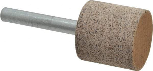 Cratex - 1" Head Diam x 1" Thickness, W220, Cylinder End, Aluminum Oxide Mounted Point - Very Coarse Grade, 36 Grit, 15,750 RPM - Top Tool & Supply