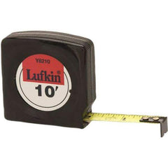 Lufkin - 10' x 1/2" Yellow Steel Blade Tape Measure - 1/16 & 1/32" Graduation, Black Steel Case - Top Tool & Supply