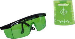 Johnson Level & Tool - Laser Level Magnetic Target and Enhancement Glasses - Use With Green Beam Lasers - Top Tool & Supply