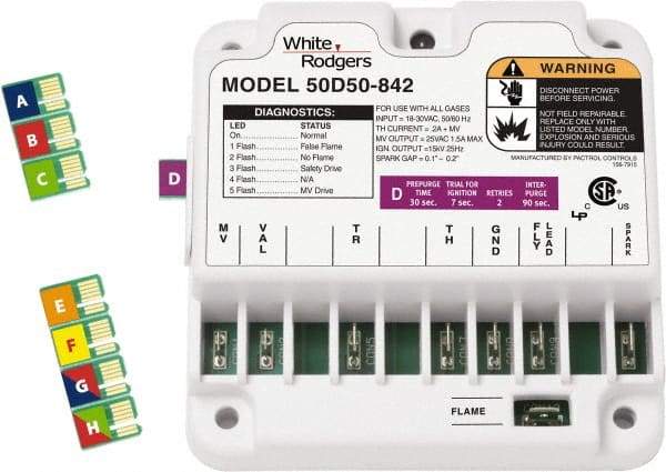 White-Rodgers - 24 VAC, 0.25 Amp, Universal Direct Spark Ignition Control - For Use with Gas Fired Nonintegrated, Forced Air Furnaces, Boilers & Cooking Appliances - Top Tool & Supply