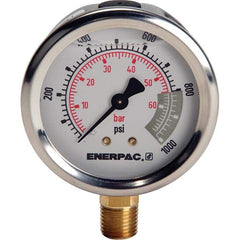 Enerpac - Hydraulic Pressure Gages & Adapters Type: Glycerine Filled Pressure Rating: 15000 - Top Tool & Supply