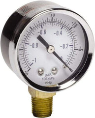 Gast - 1/4 NPT Air Compressor Vacuum Gauge - 2" Diam, Use with Gast 0211/0523 Rotary Vane Units - Top Tool & Supply