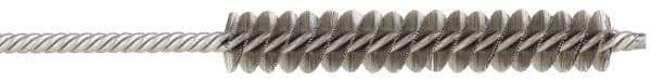 Made in USA - 1/4" Diam Helical Stainless Steel Tube Brush - Double Spiral, 0.005" Filament Diam, 1-1/2" Brush Length, 4" OAL, 0.091" Diam Stainless Steel Shank - Top Tool & Supply