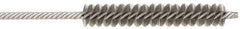 Made in USA - 1/4" Diam Helical Stainless Steel Tube Brush - Double Spiral, 0.005" Filament Diam, 1-1/2" Brush Length, 4" OAL, 0.091" Diam Stainless Steel Shank - Top Tool & Supply