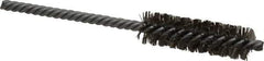 Made in USA - 5/8" Diam Helical Stainless Steel Tube Brush - Double Spiral, 0.005" Filament Diam, 2" Brush Length, 5" OAL, 0.208" Diam Galvanized Steel Shank - Top Tool & Supply