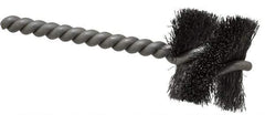 Made in USA - 1-1/4" Diam Helical Steel Tube Brush - Single Spiral, 0.008" Filament Diam, 1" Brush Length, 3-1/2" OAL, 0.248" Diam Stainless Steel Shank - Top Tool & Supply