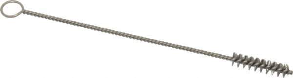 PRO-SOURCE - 3/4" Long x 3/16" Diam Stainless Steel Twisted Wire Bristle Brush - Single Spiral, 4" OAL, 0.003" Wire Diam, 0.062" Shank Diam - Top Tool & Supply