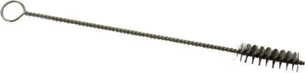 PRO-SOURCE - 3/4" Long x 1/4" Diam Stainless Steel Twisted Wire Bristle Brush - Single Spiral, 4" OAL, 0.003" Wire Diam, 0.062" Shank Diam - Top Tool & Supply