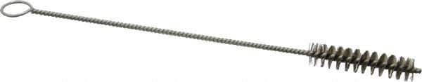 PRO-SOURCE - 2" Long x 7/16" Diam Stainless Steel Twisted Wire Bristle Brush - Single Spiral, 8" OAL, 0.006" Wire Diam, 0.11" Shank Diam - Top Tool & Supply