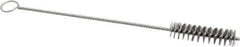 PRO-SOURCE - 2" Long x 1/2" Diam Stainless Steel Twisted Wire Bristle Brush - Single Spiral, 8" OAL, 0.006" Wire Diam, 0.11" Shank Diam - Top Tool & Supply